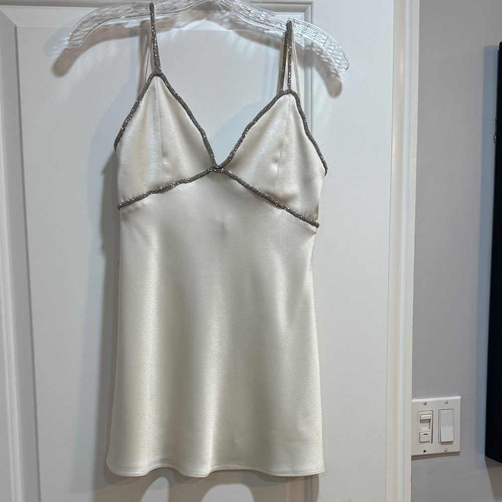 Alice + Olivia Cream Top with Silver Accents